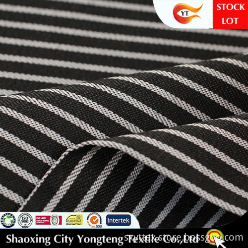 White Black Stripe Fabric For Shirt Office Uniform
